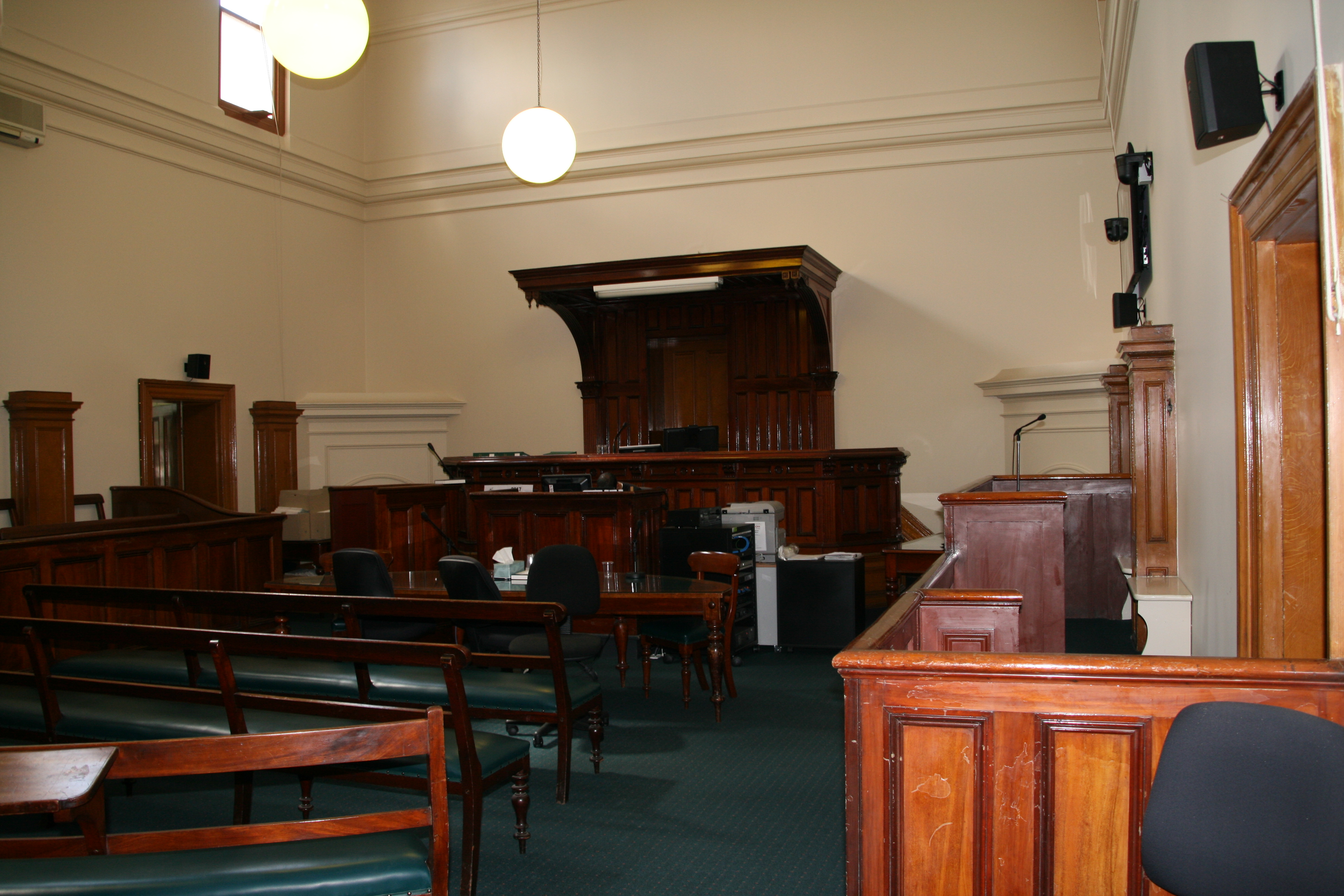 Courtroom inside Castlemaine Magistrates' Court